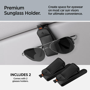 Spigen SH101 magnetic vegan leather car visor sunglasses holder 2-pack - Black - image 2