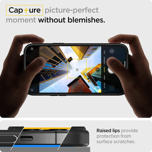 Spigen iPhone 13 Case Ultra Hybrid – Frost Black camera use and raised-edge protection