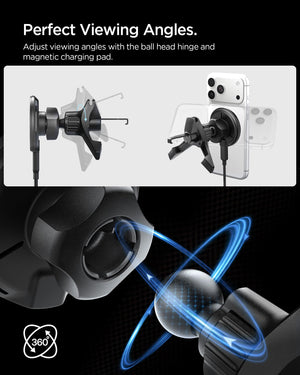 Spigen Essential MagFit Qi2 Air Vent Car Charger - Black - image 7