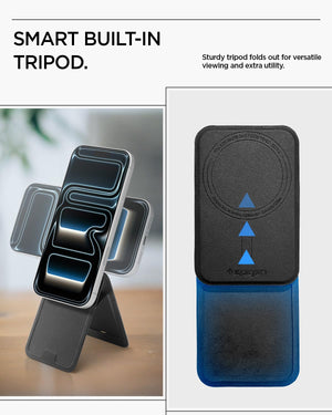 Spigen Slim Fold MagSafe Wallet Stand - Black - 1-Card Tripod - image 4