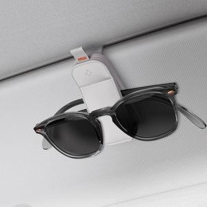 Spigen Car Visor Sunglasses Holder – SH101 Vegan Leather 2-Pack - Gray - image 1