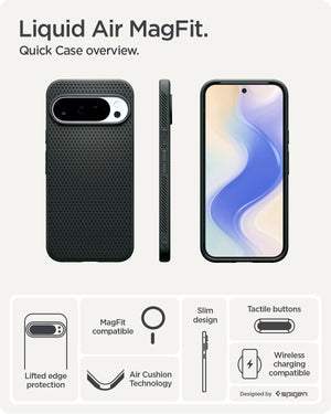 Spigen Pixel 10 Pro / Pixel 10 Case – Liquid Air (MagFit) - Abyss Green - image 3