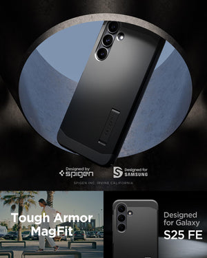Spigen Galaxy S25 FE Case Tough Armor MagFit - Black image 2