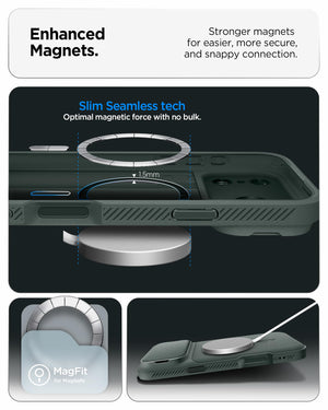 Spigen iPhone 17 Pro Case Optik Armor MagFit - Abyss Green - image 4