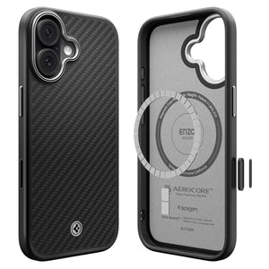 Spigen iPhone 17 Case Enzo Aramid T MagFit - Black Silver - image 1