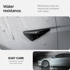 Spigen Tesla side camera cover installed view