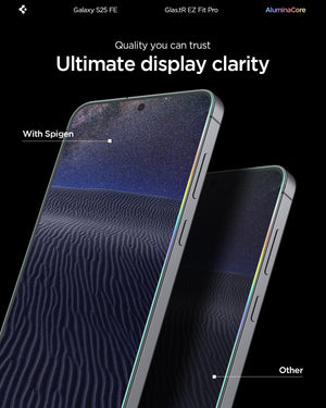 Spigen Galaxy S25 FE Screen Protector - Glas.tR EZ Fit Pro Tempered Glass (2 Pack) - Clear - image 5