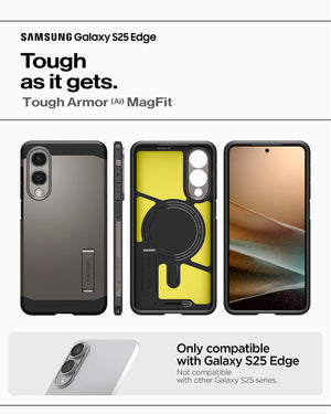 Spigen Galaxy S25 Edge Case Tough Armor MagFit - Gunmetal image 2
