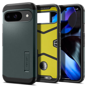 Spigen Tough Armor Google Pixel 9 Pro / Pixel 9 Kickstand Case - Abyss Green - image 1
