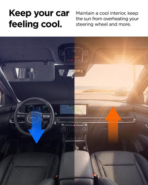 Spigen Universal Car Windshield Sunshade - Black - Medium – 58 × 33 in - image 3