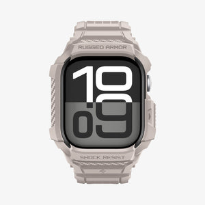 Spigen Apple Watch Series 11 and 10 46mm Rugged Armor Pro 2 in Dune Beige – front