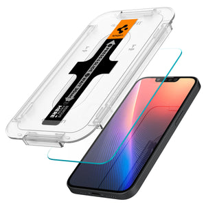 Spigen iPhone 17e / 16e / 14 / 13 Pro / 13 Screen Protector GLAS.tR EZ Fit | Sensor Protected (2 Pack) view 3