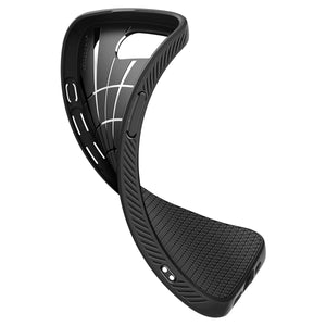 Spigen iPhone 17e and iPhone 16e Liquid Air case in Matte Black - flexible shell demonstration
