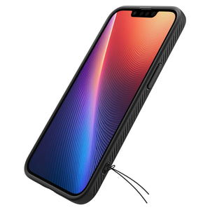 Spigen iPhone 17e and iPhone 16e Liquid Air case in Matte Black - flexible case removal view