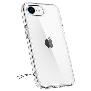 Spigen iPhone 17e and iPhone 16e Ultra Hybrid case in Crystal Clear - flexible case removal view