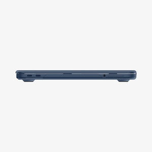 Spigen Air Skin Frost Indigo side profile for MacBook Neo 13-inch