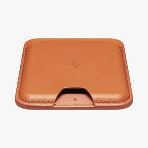 Close-up of the card access tab on the Spigen Valentinus MagFit wallet