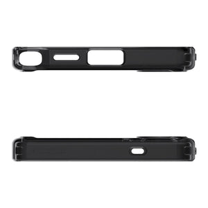Spigen Galaxy S25 Ultra Ultra Hybrid MagFit case in Frost Black - top and bottom edge cutout views