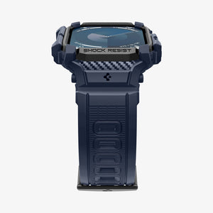 ACS08592 - Apple Watch Series 11 / 10 (42mm) Case Rugged Armor Pro in Navy Blue showing the
partial front, partial side and bottom