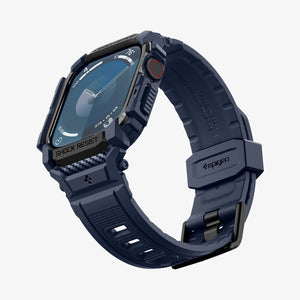 ACS08592 - Apple Watch Series 11 / 10 (42mm) Case Rugged Armor Pro in Navy Blue showing the
front, partial side, inner and bottom