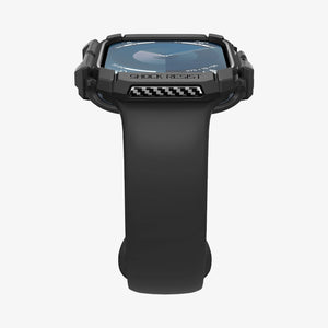 ACS08597 - Apple Watch Series 11 / 10 (46mm) Case Rugged Armor in Matte Black showing the partial front, side and bottom