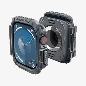 ACS08598 - Apple Watch Series 11 / 10 (46mm) Case Rugged Armor in Dark Gray showing the front, back, partial sides and top