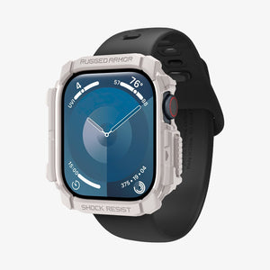 ACS08600 - Apple Watch Series 11 / 10 (46mm) Case Rugged Armor in Dune Beige showing the front, partial sides and inner bottom