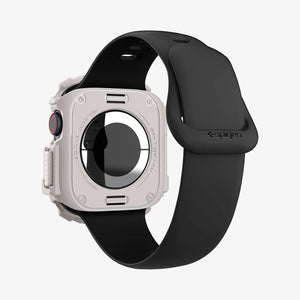ACS08600 - Apple Watch Series 11 / 10 (46mm) Case Rugged Armor in Dune Beige showing the back, partial sides, inner and bottom