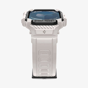 ACS08607 - Apple Watch Series 11 / 10 (46mm) Case Rugged Armor Pro in Dune Beige showing the partial front, partial side and bottom