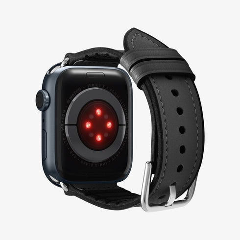 062MP25079 - Apple Watch Series (Apple Watch (49mm)/Apple Watch (45mm)/Apple Watch (42mm)) Watch Band Retro Fit in black showing the front