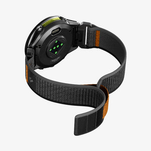 Spigen Garmin 22mm QuickFit Watch Band – Athlex Air — Active Black Orange, fit, construction or use view 5