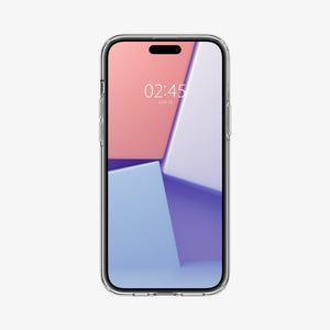 ACS06557 - iPhone 15 Pro Max Case Liquid Crystal in crystal clear showing the back