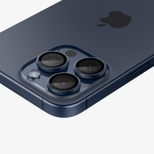 Spigen iPhone 15 Pro Max / 15 Pro Lens Protector – Optik Pro EZ Fit – Blue Titanium product image 2