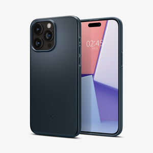 Spigen Thin Fit case for iPhone 15 Pro Max in Metal Slate – detail image 1