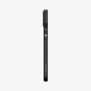 Spigen Liquid Air case for iPhone 13 mini in Matte Black – volume-button side profile