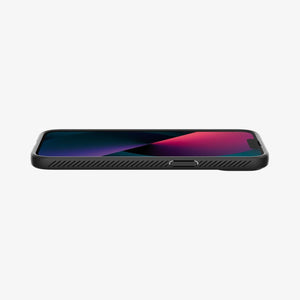 Spigen Liquid Air case for iPhone 13 mini in Matte Black – bottom edge profile