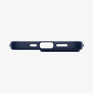 Spigen Liquid Air case for iPhone 13 Pro in Navy Blue – charging-port and speaker cutouts
