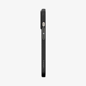 Spigen Liquid Air case for iPhone 13 Pro in Matte Black – volume-button side profile