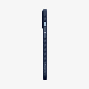 Spigen Liquid Air case for iPhone 13 Pro Max in Navy Blue – volume-button side profile