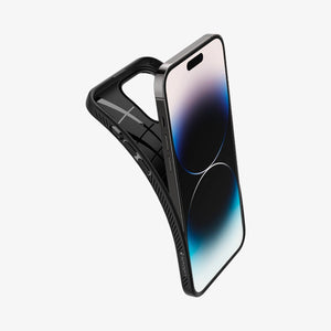 Spigen iPhone 14 Pro Case – Liquid Air - Matte Black - flexible case installation view