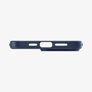 Spigen iPhone 14 Pro Case – Liquid Air - Navy Blue - bottom cutout detail