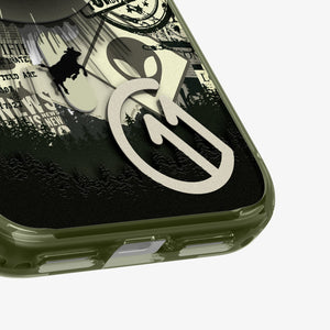Spigen iPhone 17 Pro Max c11 Phantom MagFit case - print and button detail