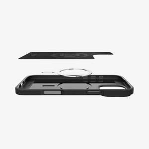 Spigen iPhone 16 Pro Core Armor MagFit case in Matte Black - internal magnetic ring and liner components