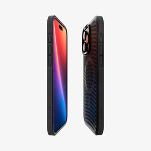 Spigen iPhone 16 Pro Core Armor MagFit case in Matte Black - front and rear side profiles