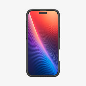 Spigen iPhone 16 Pro Slim Armor MagFit case in Black - bottom edge and kickstand profile