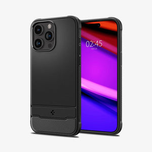 Spigen Rugged Armor (MagFit) case for iPhone 15 Pro Max in Matte Black – detail image 1