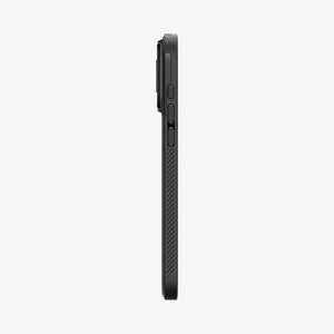Spigen iPhone 16 Pro Case – Optik Armor MagFit in Black – side profile showing the action and volume buttons