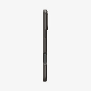 Spigen iPhone 16 Pro Thin Fit MagFit case in Gunmetal - side button profile