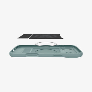 Spigen iPhone 17 Pro Parallax S MagFit case in Sage Green - magnetic layer construction