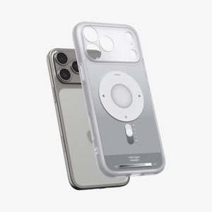 Spigen iPhone 17 Pro Max Case – Ultra Hybrid Classic (MagFit) - Classic Silver - case hovering above the device